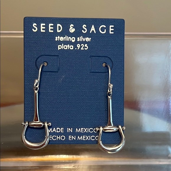 Seed & Sage Sterling Silver Horsebit Earrings - Picture 2 of 3